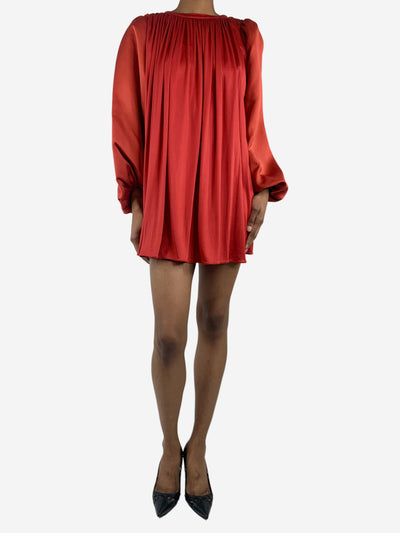 Red puff-sleeved pleated mini dress - size M Dresses Giambattista Valli 