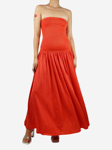 Zimmermann Blood Orange Tranquillity metallic maxi dress - size S