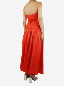 Zimmermann Blood Orange Tranquillity metallic maxi dress - size S