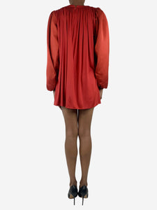 Giambattista Valli Red puff-sleeved pleated mini dress - size M