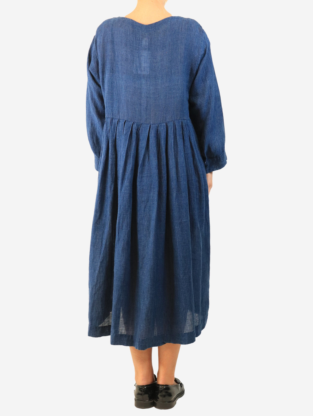Navy striped linen midi dress - size S Dresses Dosa 