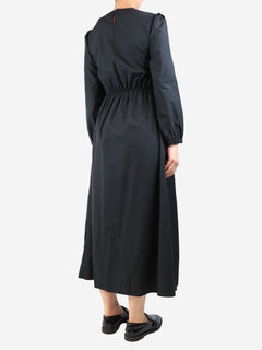 Black cotton shirred midi dress - size L Dresses Loretta Caponi 