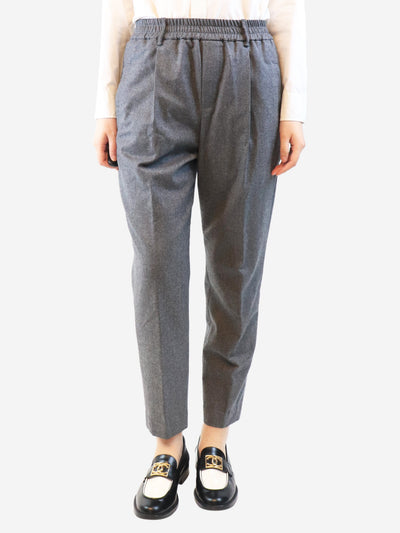 Grey pleated wool trousers - size UK 10 Trousers Brunello Cucinelli 