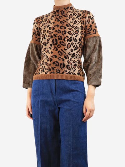 Brown leopard print jumper - size S Knitwear Loewe 