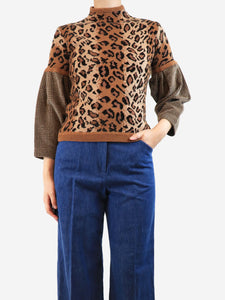 Loewe Brown leopard print jumper - size S