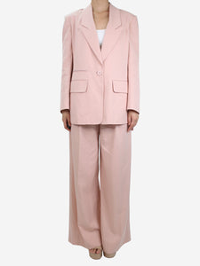 Shona Joy Pink wide-leg trousers and blazer set - size UK 8