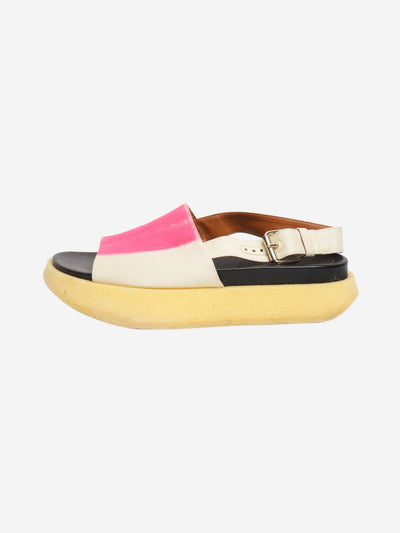 Cream and pink Fussbett brushstrokes sandals - size EU 40 Flat Sandals Marni 