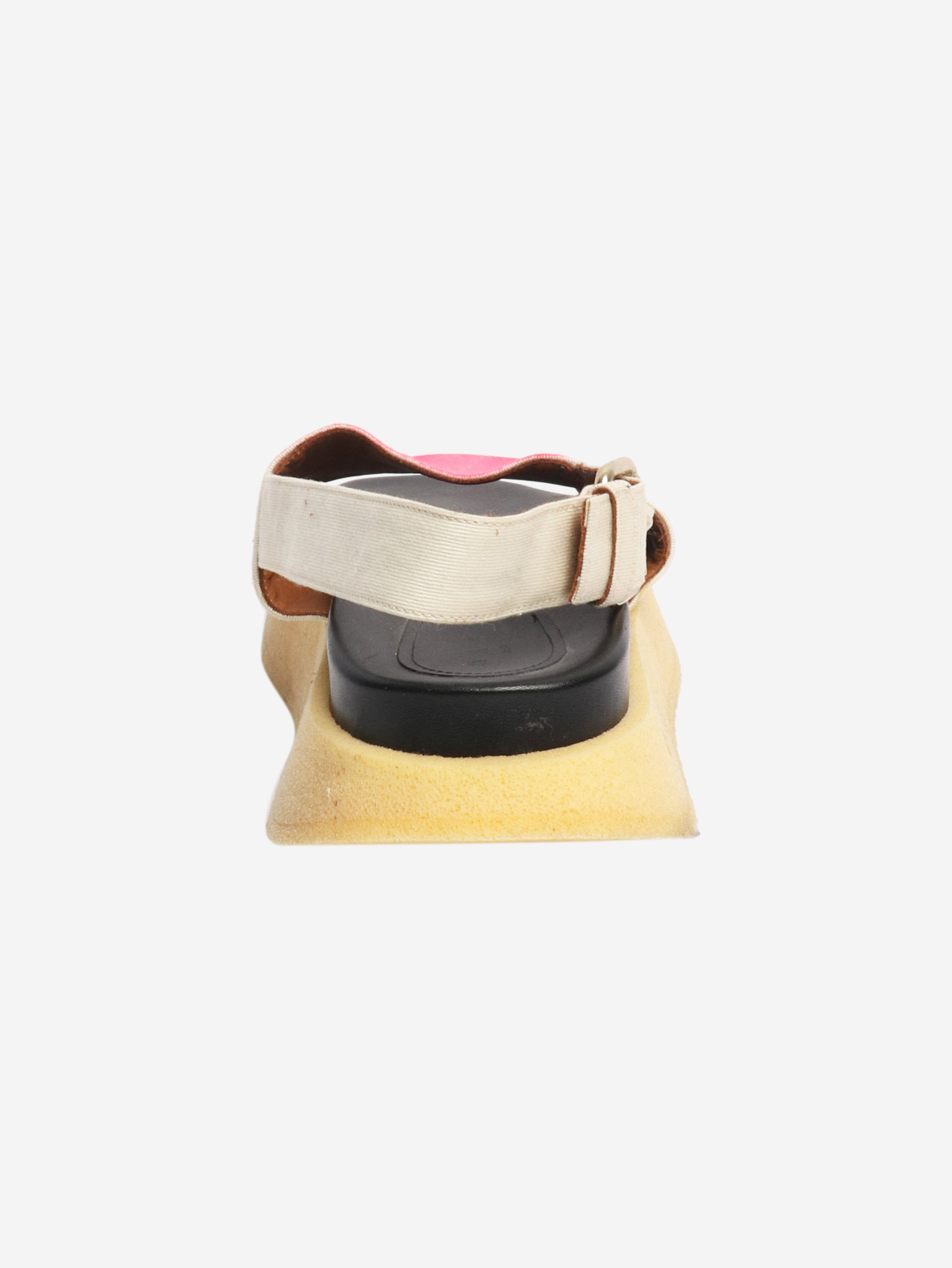 Cream and pink Fussbett brushstrokes sandals - size EU 40 Flat Sandals Marni 