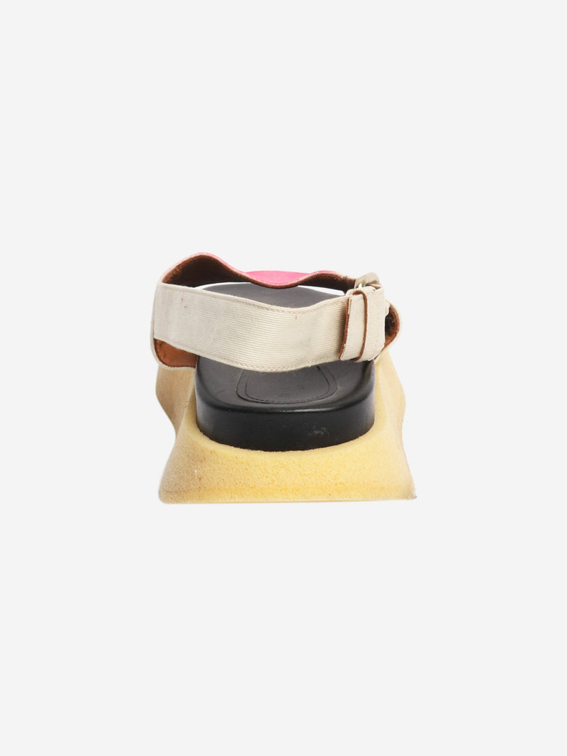 Cream and pink Fussbett brushstrokes sandals - size EU 40 Flat Sandals Marni 