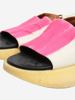 Cream and pink Fussbett brushstrokes sandals - size EU 40 Flat Sandals Marni 
