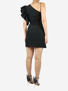 Sandro Black one-shoulder ruffle mini dress - size M