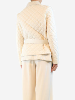 Cream quilted jacket - size UK 16 Coats & Jackets Salvatore Ferragamo 