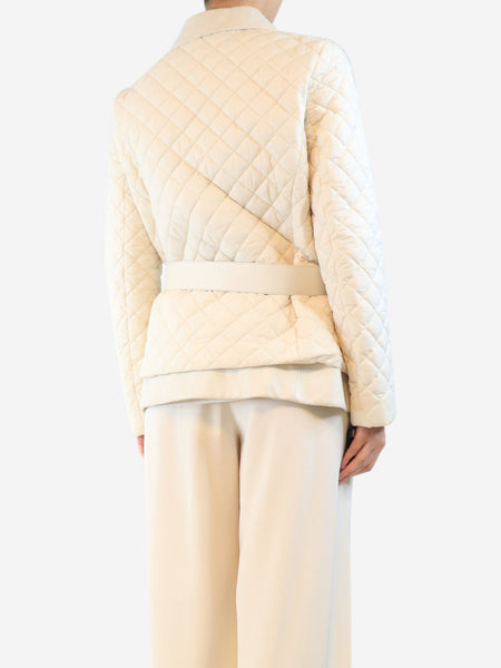 Cream quilted jacket - size UK 16 alternate image