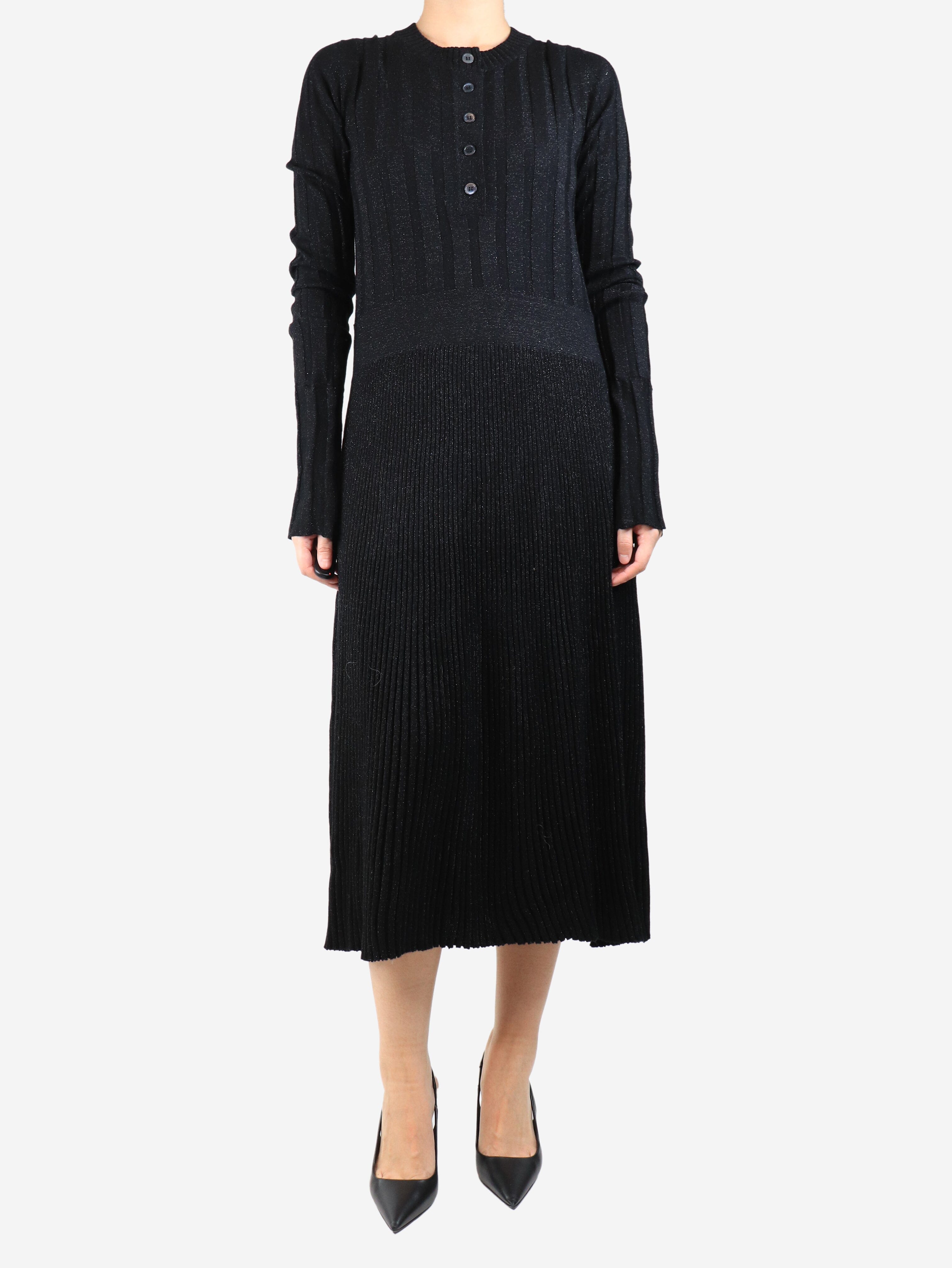 Black lurex ribbed midi dress - size UK 10 Dresses Marni 
