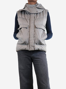 Helmut Lang Grey sleeveless down jacket - size UK 8