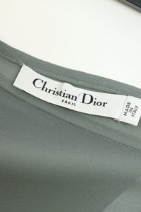 Christian Dior Grey silk midi skirt - size UK 8