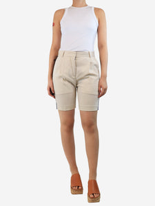 Wood Wood Wood Wood Neutral pleated shorts - size UK 8