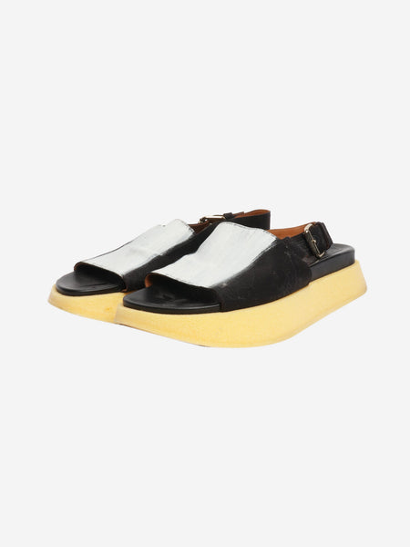 Black and white Fussbett brushstrokes sandals - size EU 40 alternate image
