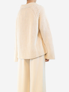 Neutral chunky ribbed pullover - size XL Knitwear Faithfull The Brand 