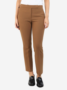 Max Mara Brown tapered trousers - size UK 8