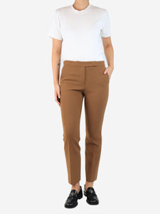 Max Mara Brown tapered trousers - size UK 8