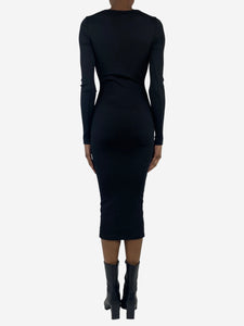 Anine Bing Black ribbed fitted midi dress - size XS