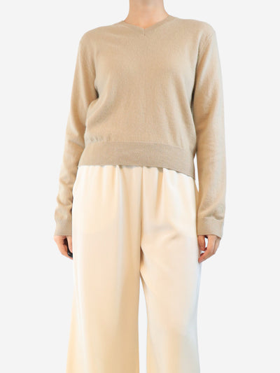 Neutral cashmere v-neck jumper - size S Knitwear Toteme 