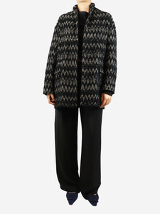 Isabel Marant Black zig-zag jacquard jacket - size UK 8