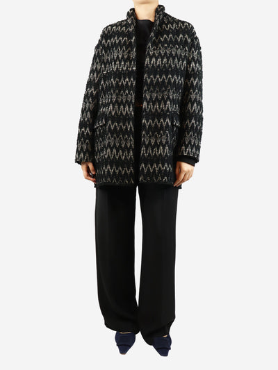 Black zig-zag jacquard jacket - size UK 8 Coats & Jackets Isabel Marant 