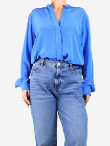 Joseph Blue Dara silk blouse - size UK 12