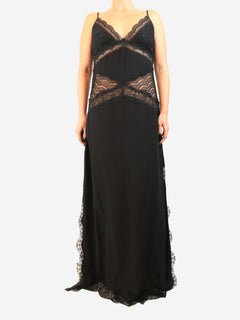 Black satin-lace slip dress - size UK 10 Dresses Raey 