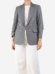 Veronica Beard Grey blazer with ruched sleeves - size UK 10