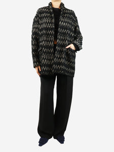 Isabel Marant Black zig-zag jacquard jacket - size UK 8