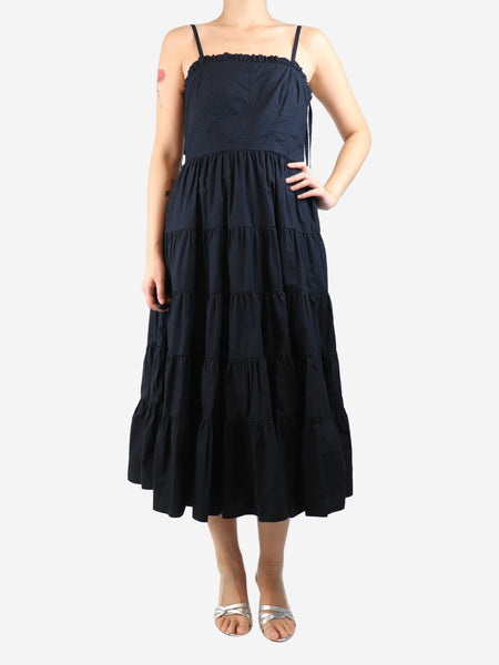 Black sleeveless panelled dress - size UK 10 product image