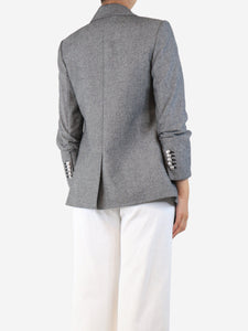 Veronica Beard Grey blazer with ruched sleeves - size UK 10