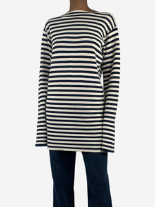 Celine Blue and cream striped knit top - size XS