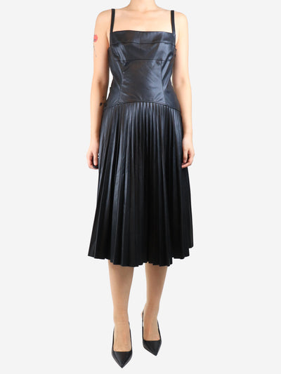 Black faux leather pleated dress - size UK 10 Dresses Proenza Schouler 