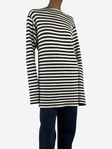 Celine Blue and cream striped knit top - size XS