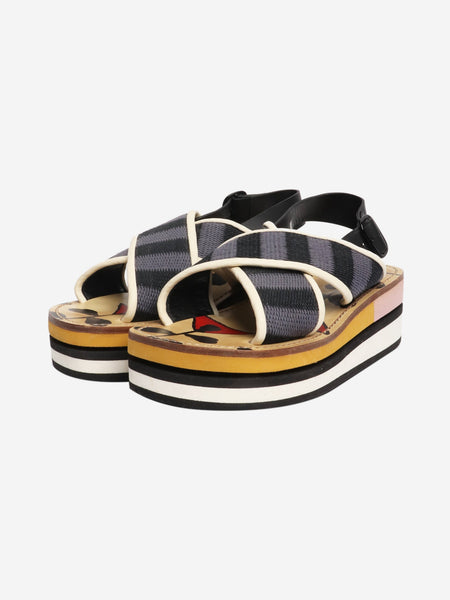 Multicolour cross-strap platform sandals - size EU 40 alternate image