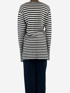 Celine Blue and cream striped knit top - size XS