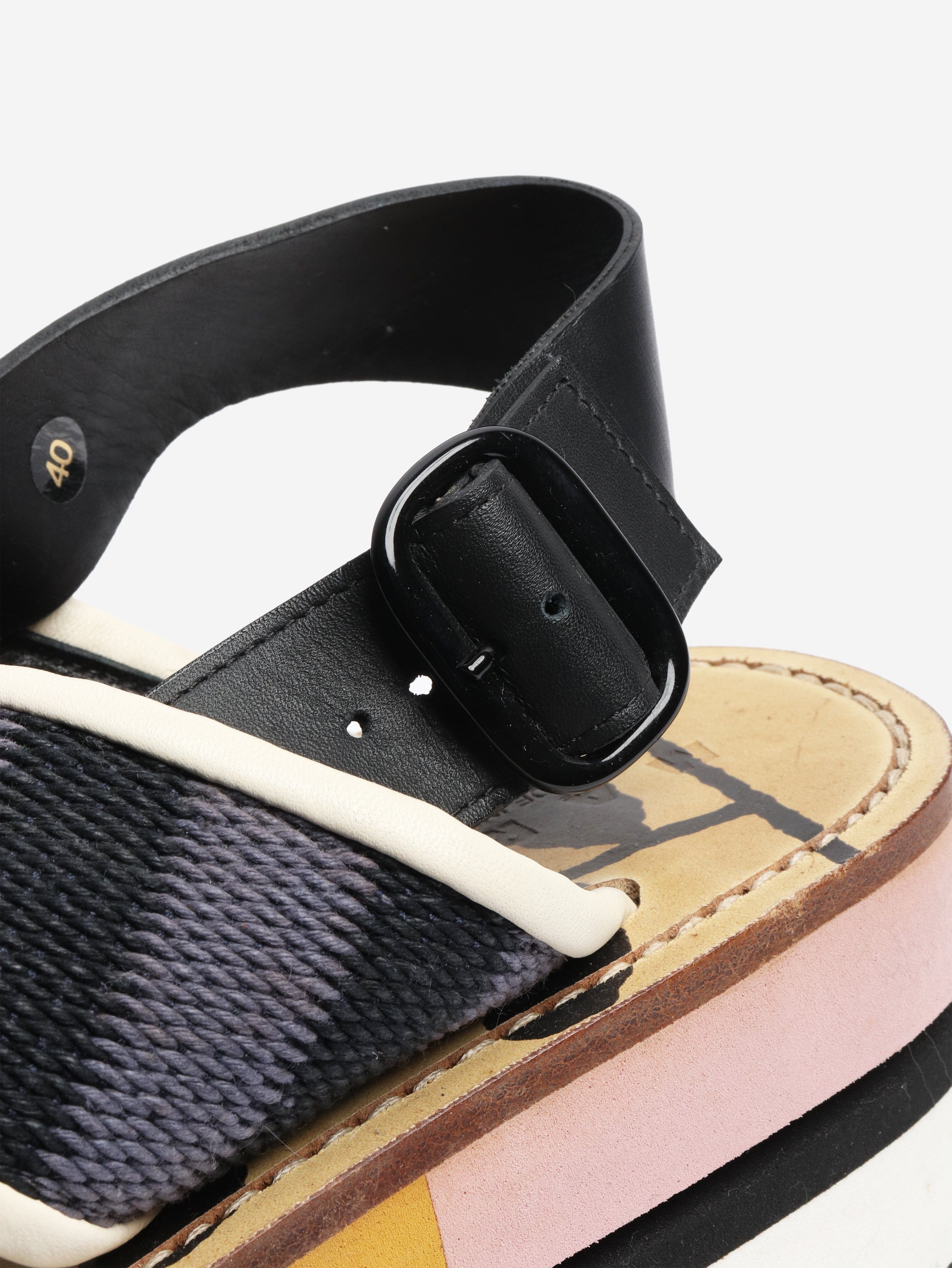 Multicolour cross-strap platform sandals - size EU 40 Flat Sandals Marni 