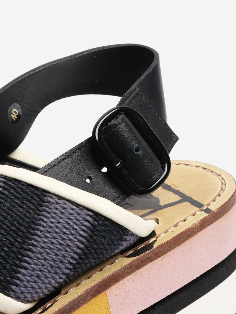 Multicolour cross-strap platform sandals - size EU 40 Flat Sandals Marni 