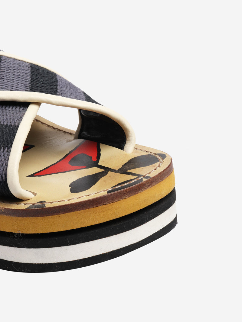 Multicolour cross-strap platform sandals - size EU 40 Flat Sandals Marni 