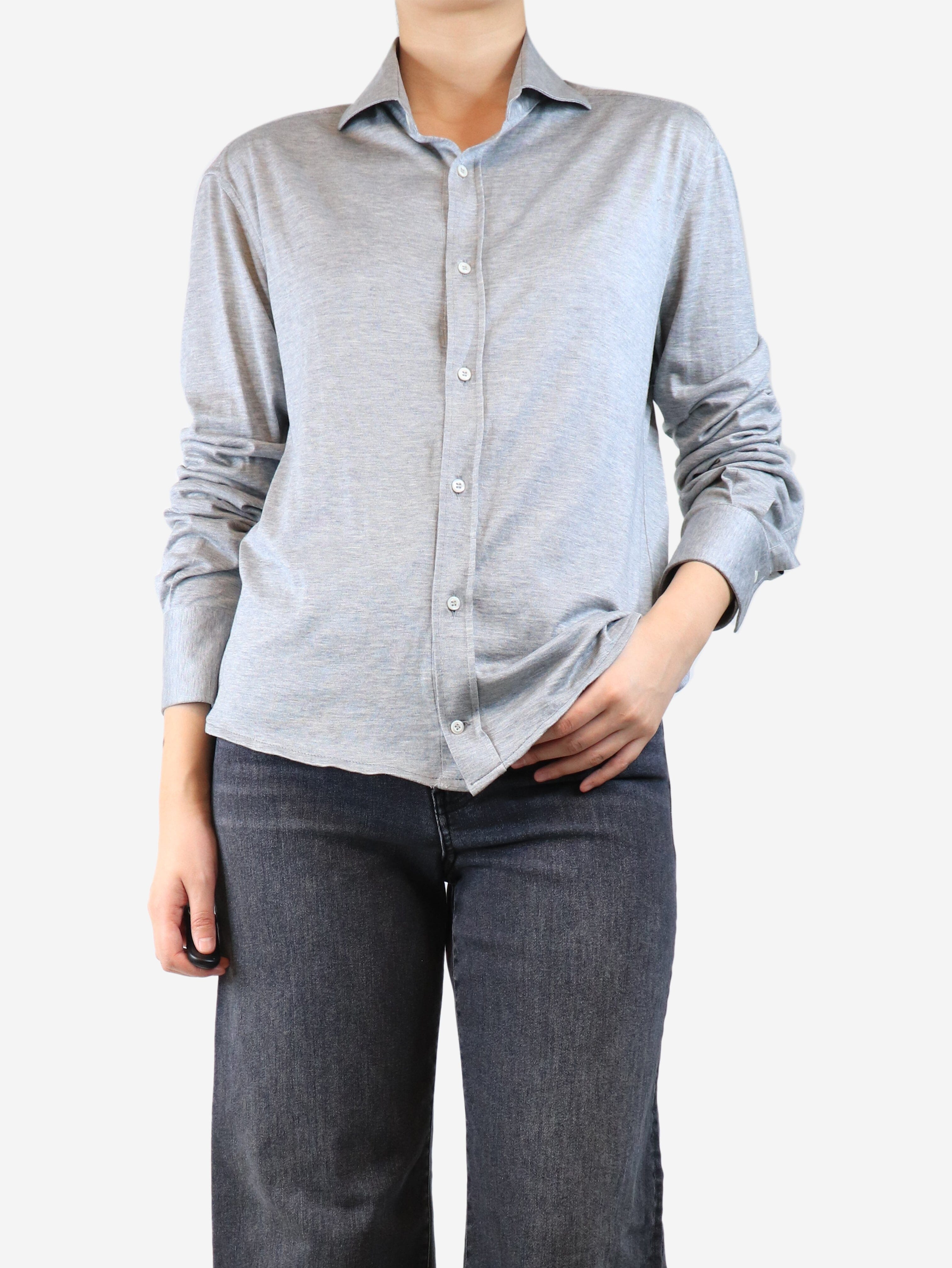 Grey jersey shirt - size M Tops Brunello Cucinelli 