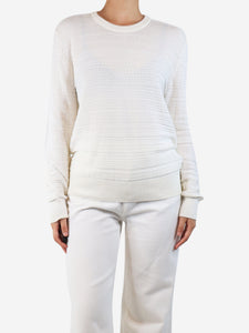 The Row White textured knit jumper - size S