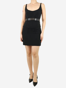 Tom Ford Black sleeveless belted mini dress - size UK 10