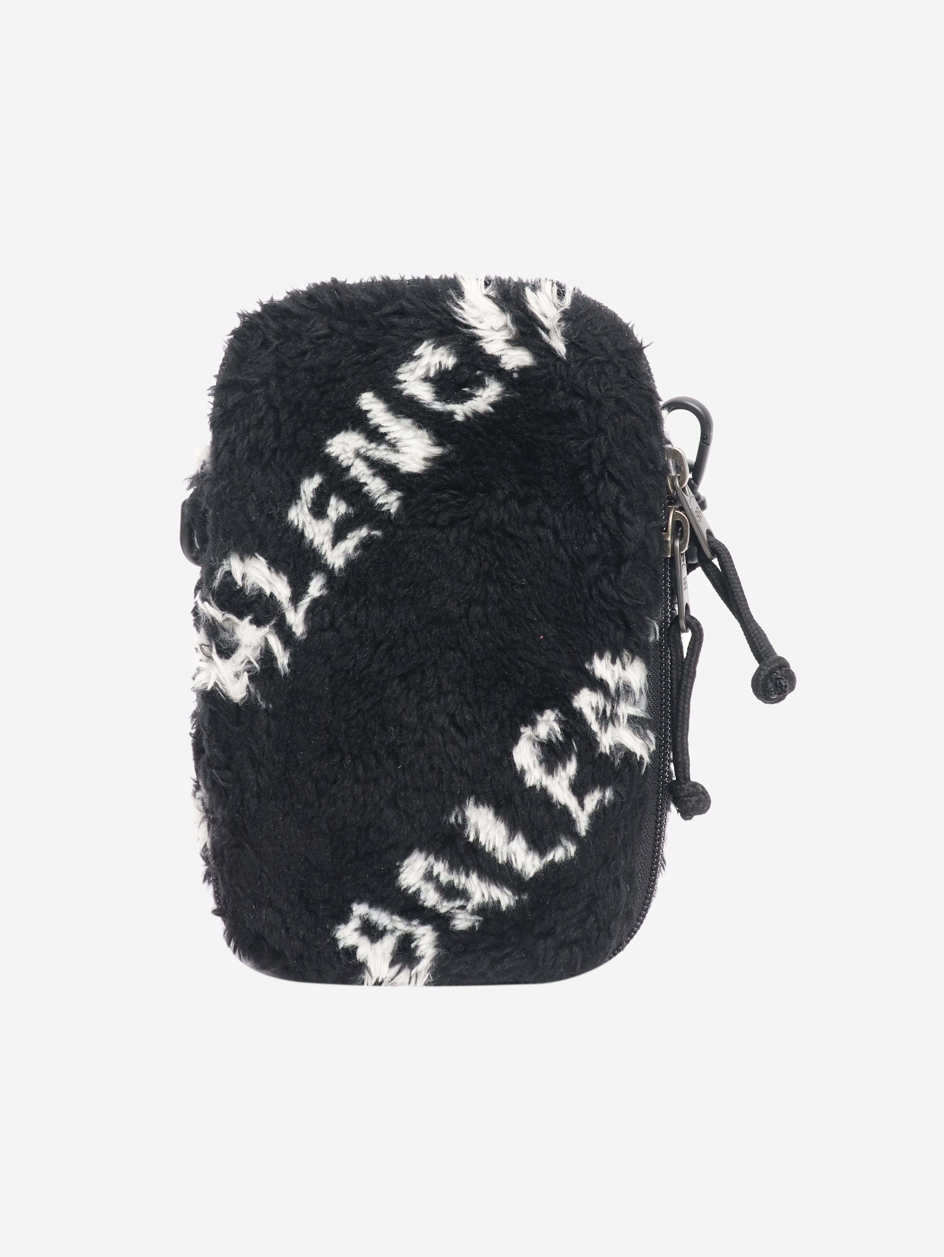 Black faux fur logo explorer crossbody pouch Cross-body bags Balenciaga 