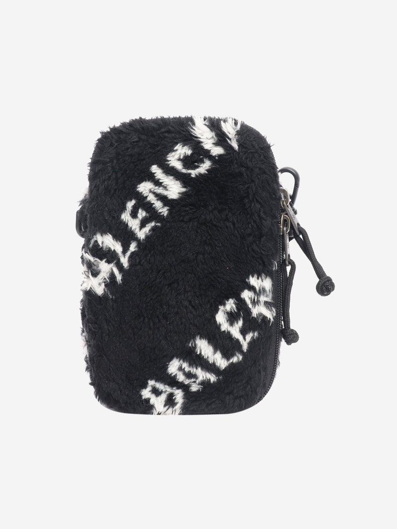 Black faux fur logo explorer crossbody pouch Cross-body bags Balenciaga 