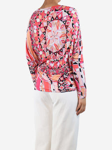 Emilio Pucci Pink signature print draped top - size UK 10