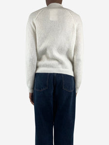 La Maille Sezane Cream mohair ribbed jumper - size XS